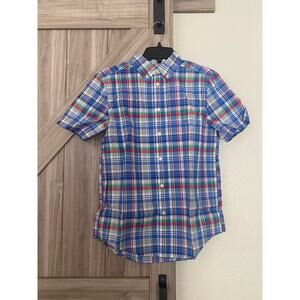 NWT Ralph Lauren large 14-16 short sleeve plaid button down